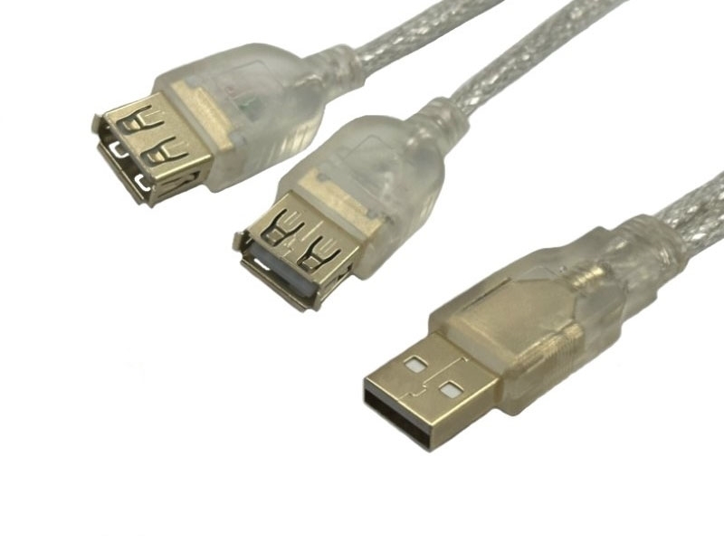 USB A公-A母*2 鍍金延長線 30cm 